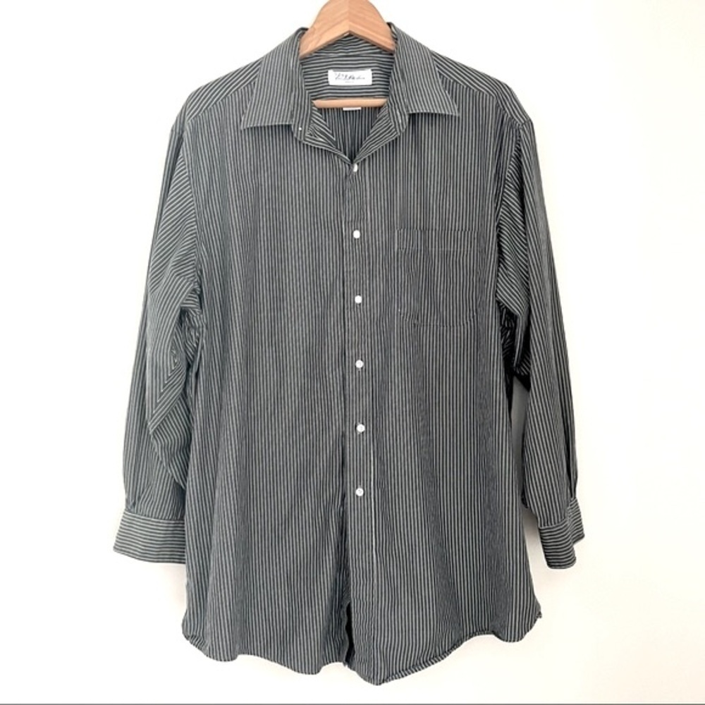 🎯3/$10 Brooks Brothers Long Sleeve Black White Pinstripe Buttondown Shirt Top